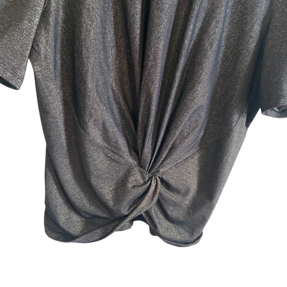 Lululemon Short Sleeve Crescent T-Shirt *Spark Black Metallic Sparkle Size 10